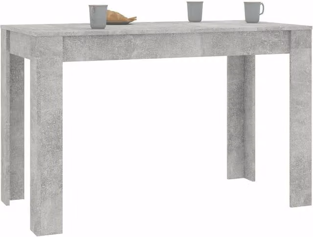 Berkfield Home Rectangular Dining Table in Concrete Grey, W/D/H: 120 x 60 x 76 cm