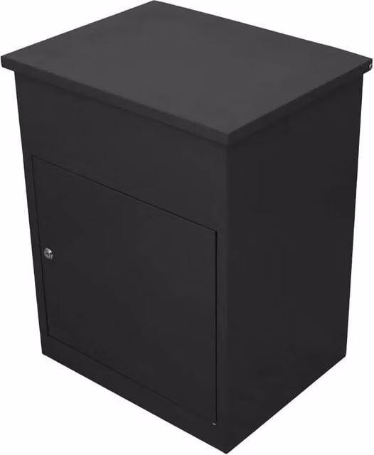 Monstershop Black Steel Free Standing Parcel Post Box W/D/H: 58.0 x 46.0 x 36.0 cm