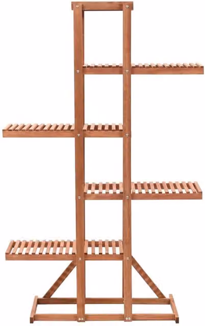 Berkfield Home Wooden Plant Stand in Brown, W/D/H: 86 x 36 x 139 cm
