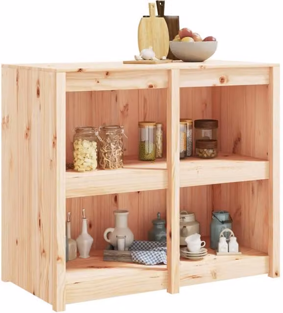 Berkfield Home Outdoor Kitchen Cabinet in Beige Solid Pine, W/D/H: 106 x 55 x 92 cm