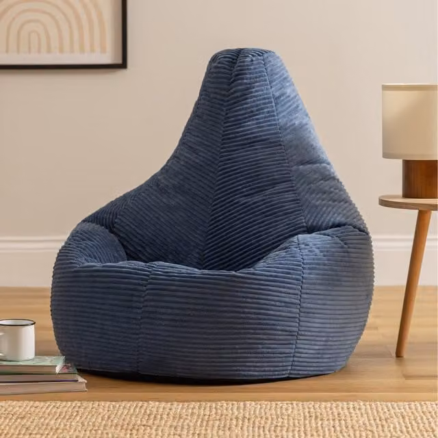 ICON Cord Recliner Bean Bag in Denim Blue