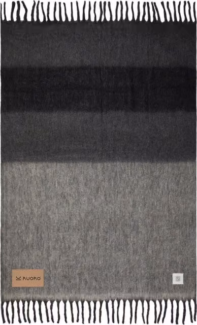 Vinga Saletto Grey Wool Blend Fluffy Blanket with Fringes, W/D/H: 170 x 130 x 130 cm