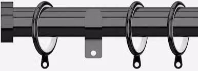 New Edge Blinds Black Nickel 28mm Metal Curtain Pole, Length: 160 cm