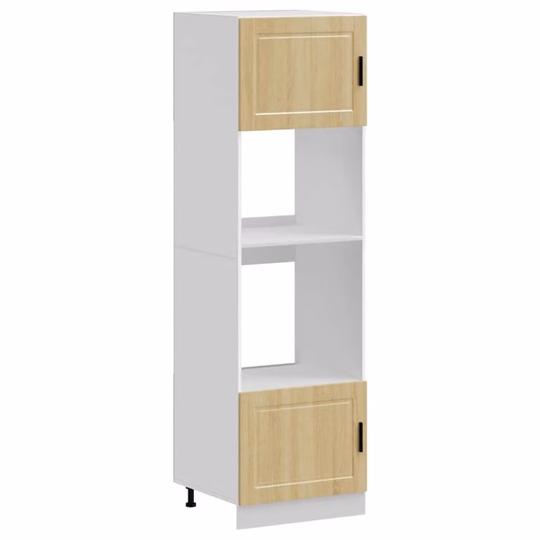 Berkfield Home Porto Sonoma Oak Kitchen Oven Cabinets, 2-Piece Set in Light Brown, W/D/H: 60 x 57 x 207 cm