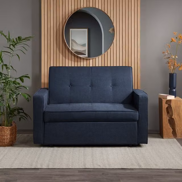 Birlea Otto Modern Upholstered Fabric Sofa Bed in Blue and Grey