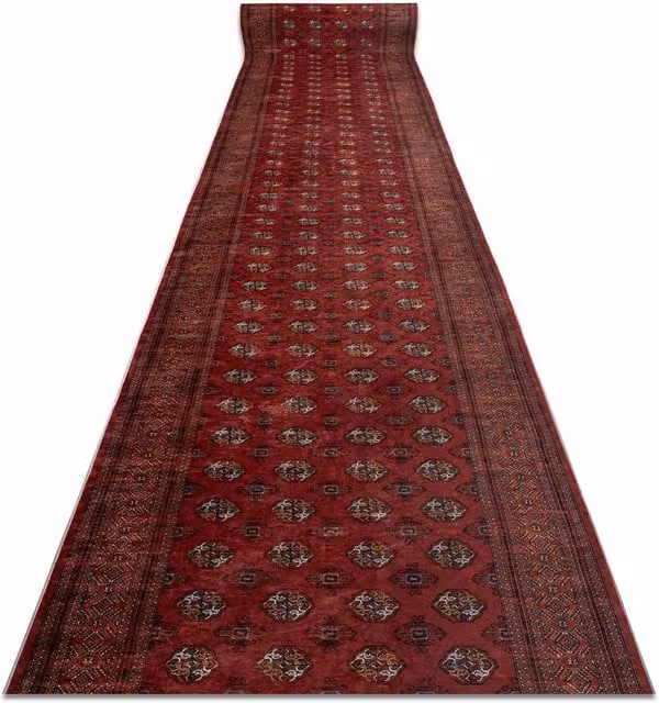 RugsX Anti-Slip Lotus Runner in Red, W: 60 cm, L: 270 cm