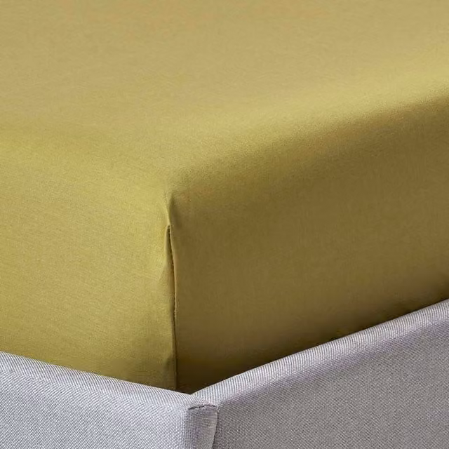 Homescapes 1000 Thread Count Egyptian Combed Cotton Mako Satin Fitted Sheet, Green, W: 200 cm x L: 200 cm