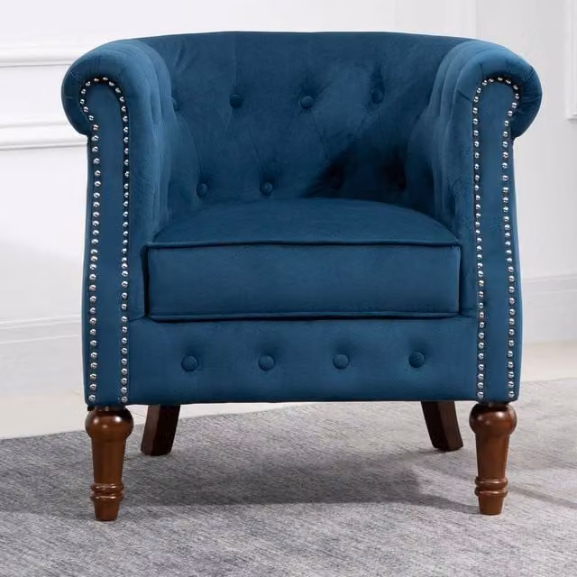 Birlea Freya Blue Velvet Chesterfield Accent Chair