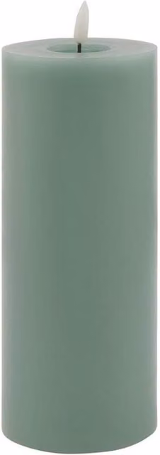 Lemon Pavilion Luxe Collection Melt Effect LED Wax Pillar Candle, Green, W: 9 cm, D: 9 cm, H: 23 cm