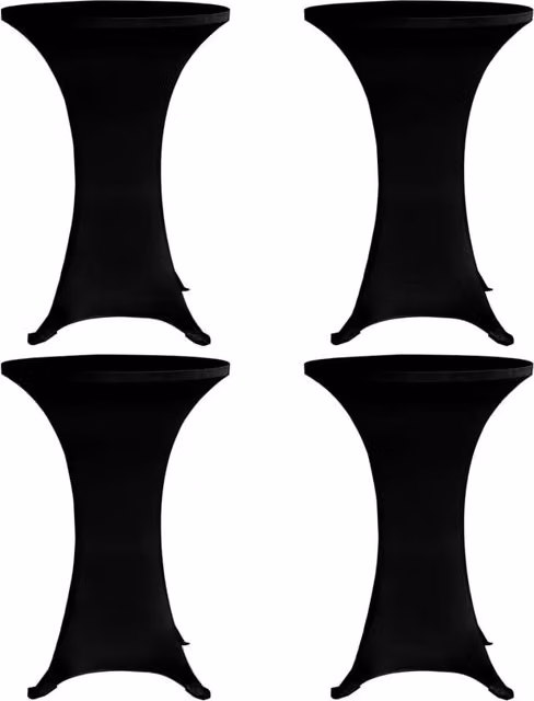 Berkfield Home Black Stretch Round Tablecloth, 4 Piece Set, Diameter: 70 cm