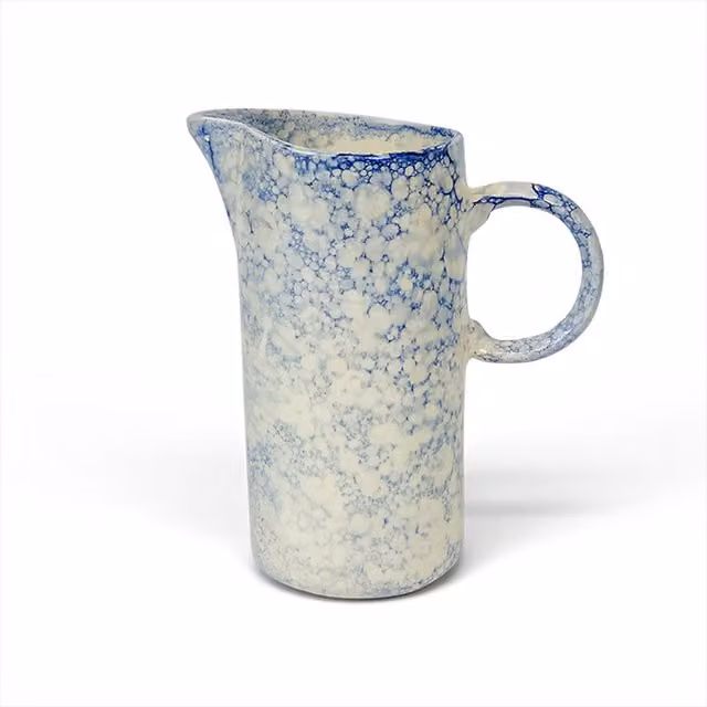 Verano Spanish Ceramics Burbujas Ceramic Tall Jug in Blue and White