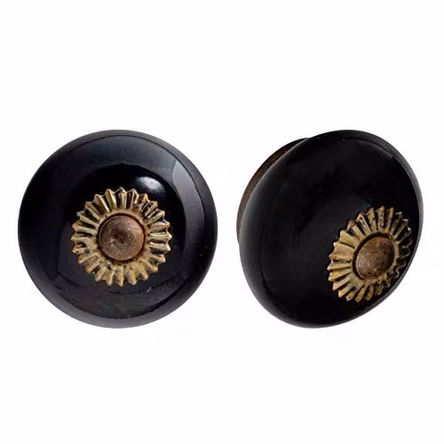 Nicola Spring Black Ceramic Cabinet Knobs, Pack of 24