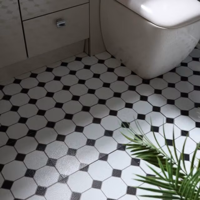 Floor Pops Hudson Self-adhesive Vinyl Floor Tiles, White, W/D: 30.48 x 30.48 cm