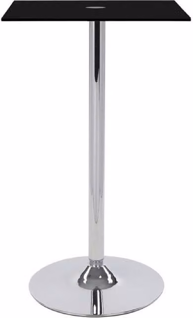 netfurniture Metropolitan Square Poseur Table with Black Glossy Glass Top