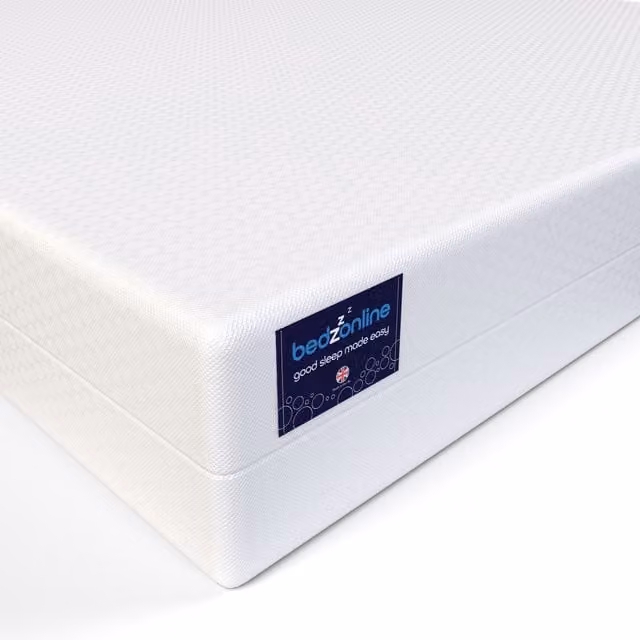 Bedzonline Reflex Foam Mattress with Removable Knit Cover, White, W/D/H: 140 x 200 x 15 cm