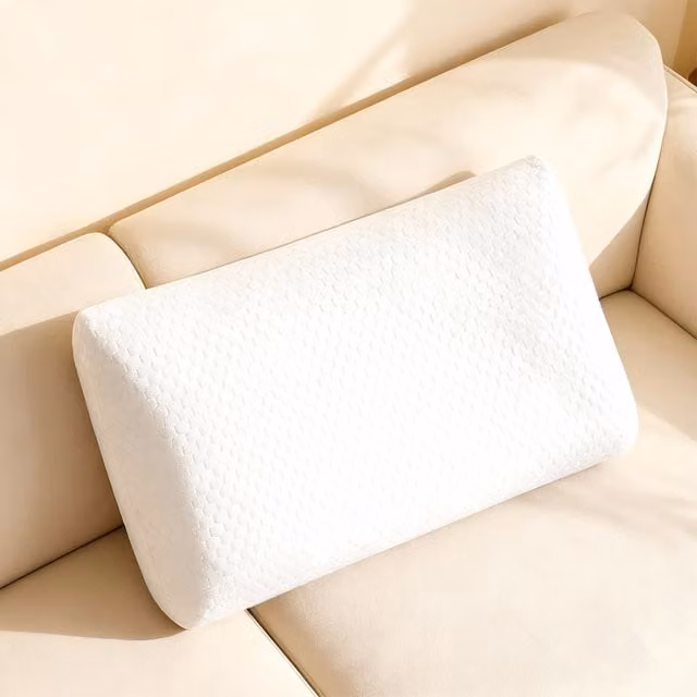 Lavio Set of 2 White Contour Memory Foam Pillows with Lyocell Cover for Neck Support