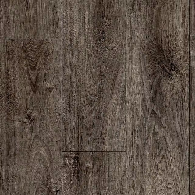 IVC Dark Grey Wood Effect Vinyl Flooring Sheet with Felt Backing, W: 200 cm, L: 500 cm