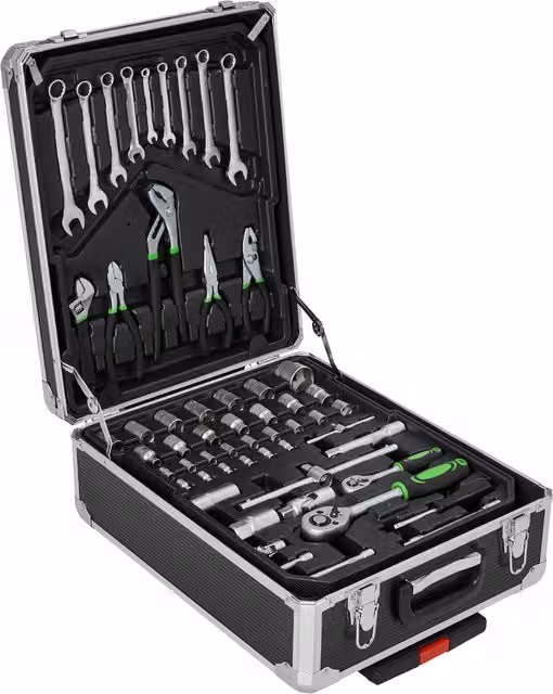 tectake Tool Box Trolley with 1200 Pieces, Black