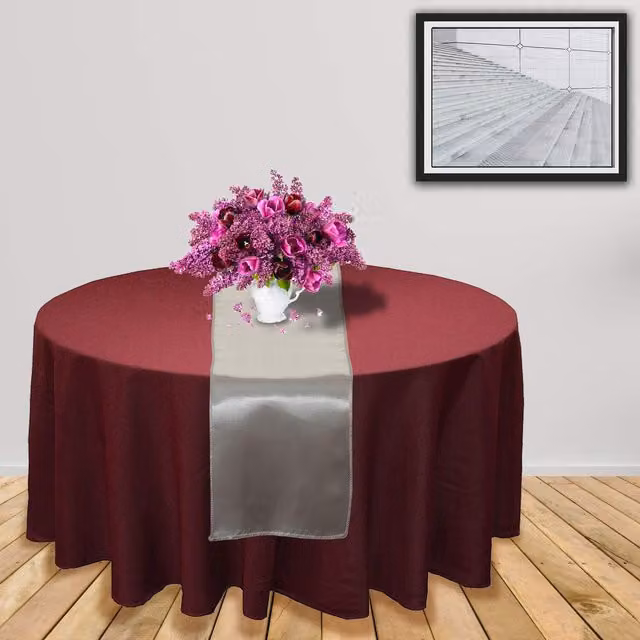 Trimming Shop Plain Silver Satin Table Runner