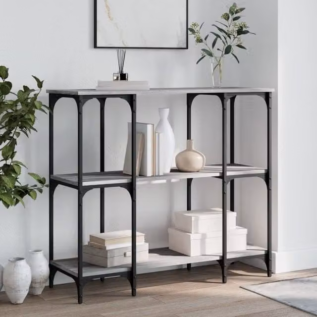 Berkfield Home Grey Sonoma Console Table, W/D/H: 102 x 35 x 90 cm