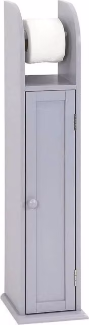 Kelvenix Freestanding Bathroom Toilet Paper Roll Holder and Spare Roll Storage Unit in Grey
