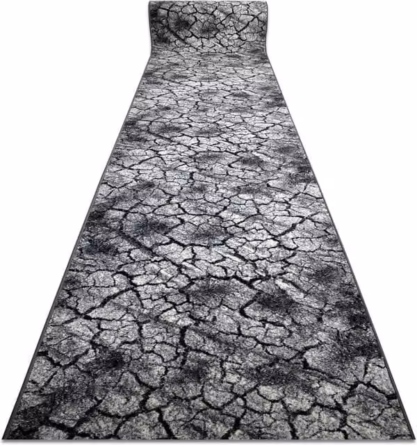 RugsX Silver Terra Runner in Grey, W: 80 cm, L: 320 cm