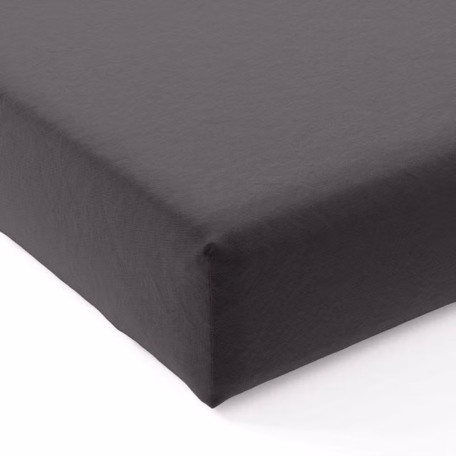 Bedeck of Belfast 200 Thread Count Cotton Percale Double Fitted Sheet, Grey, W: 140 cm, L: 200 cm