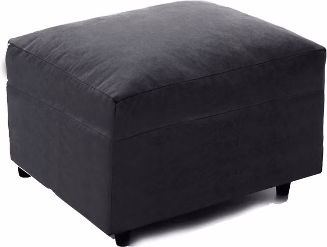 Casper Chenille Fabric Footstool in Black by Furnishings For Less UK, W/D/H: 55 x 42 x 42 cm