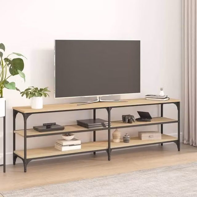 Berkfield Home Sonoma Oak TV Cabinet in Brown, W/D/H: 160 x 30 x 50 cm