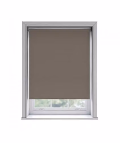 New Edge Blinds Chocolate Brown Thermal Blackout Roller Blind, W: 155 cm, H: 170 cm