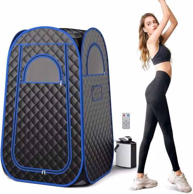 Gymax Portable Full Body Steam Sauna Tent with 3L Steam Generator in Black