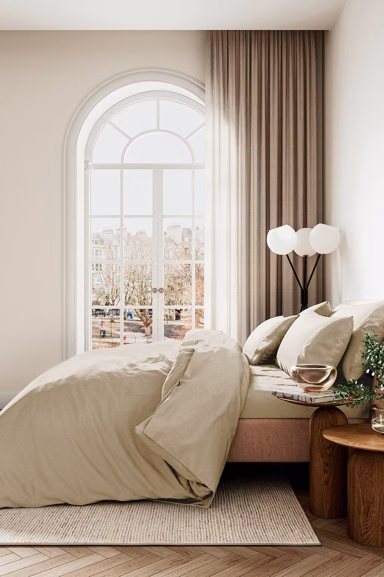 Bedeck of Belfast 1951 Luxury 400 Thread Count Cotton Sateen Double Flat Sheet in Gold, W: 140 cm, L: 200 cm