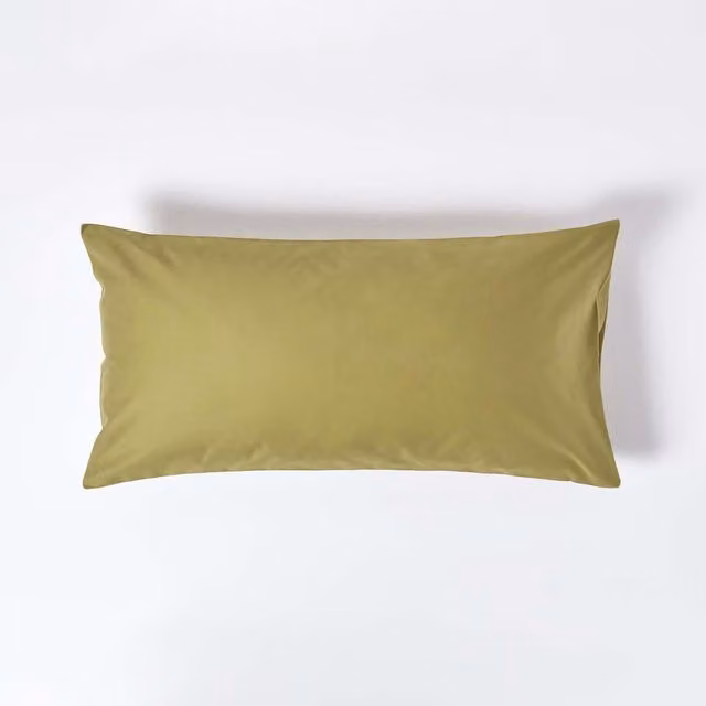 Homescapes Egyptian Cotton King Size Housewife Pillowcase, 1000 Thread Count, Green