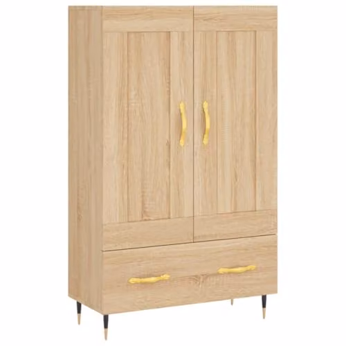 vidaXL Modern Highboard in Brown Sonoma Oak, W/D/H: 69.5 x 31 x 115 cm