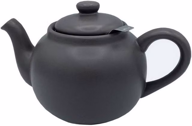 GM Garden and Home Black Stoneware and Stainless Steel Teapot with Infuser, 1.5 l