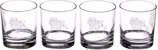 Selbrae House Bulldog Glass Tumblers, Set of 4, Clear