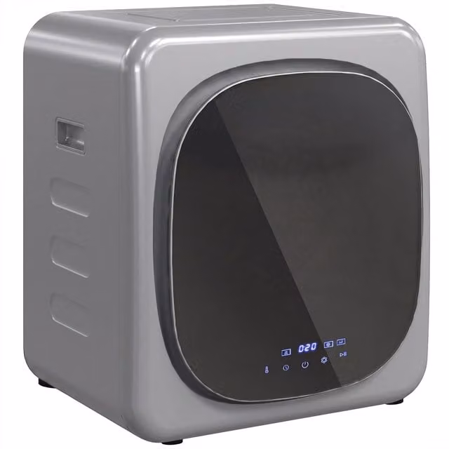 HOMCOM 2.5kg Vented Front Loader Tumble Dryer with Smart Mode and Stainless Steel Tub, Silver Tone, W/D/H: 56 x 48 x 48 cm
