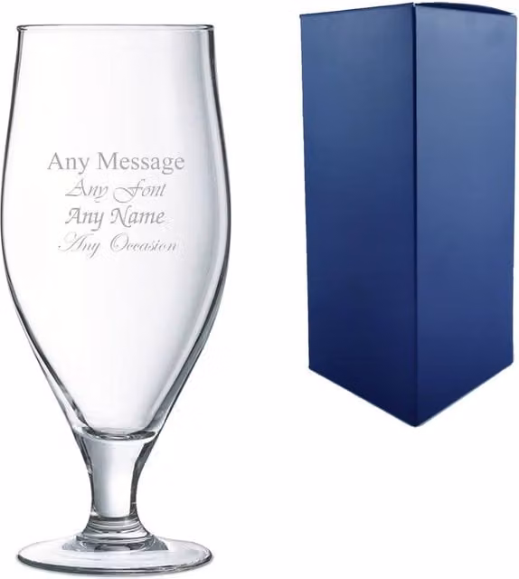 Uniqueful Personalised Stuttgart Stemmed Pint Beer Glass in Clear