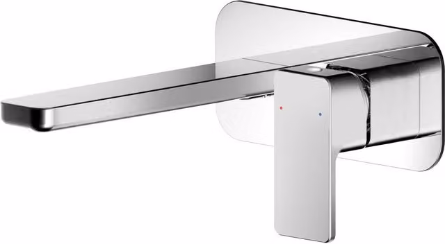 Balterley Square Wall Mounted Two Tap Hole Basin Mixer Tap with Back Plate in Chrome Silver