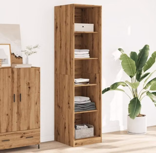 Berkfield Home Artisan Oak Wardrobe in Brown, W/D/H: 50 x 50 x 200 cm