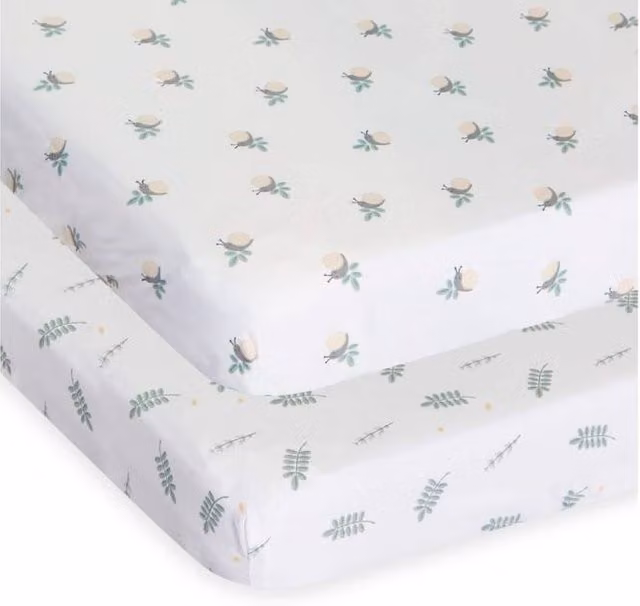 Chicco 2 Piece Cotton Crib Set in Nature Floral Multicolour and White