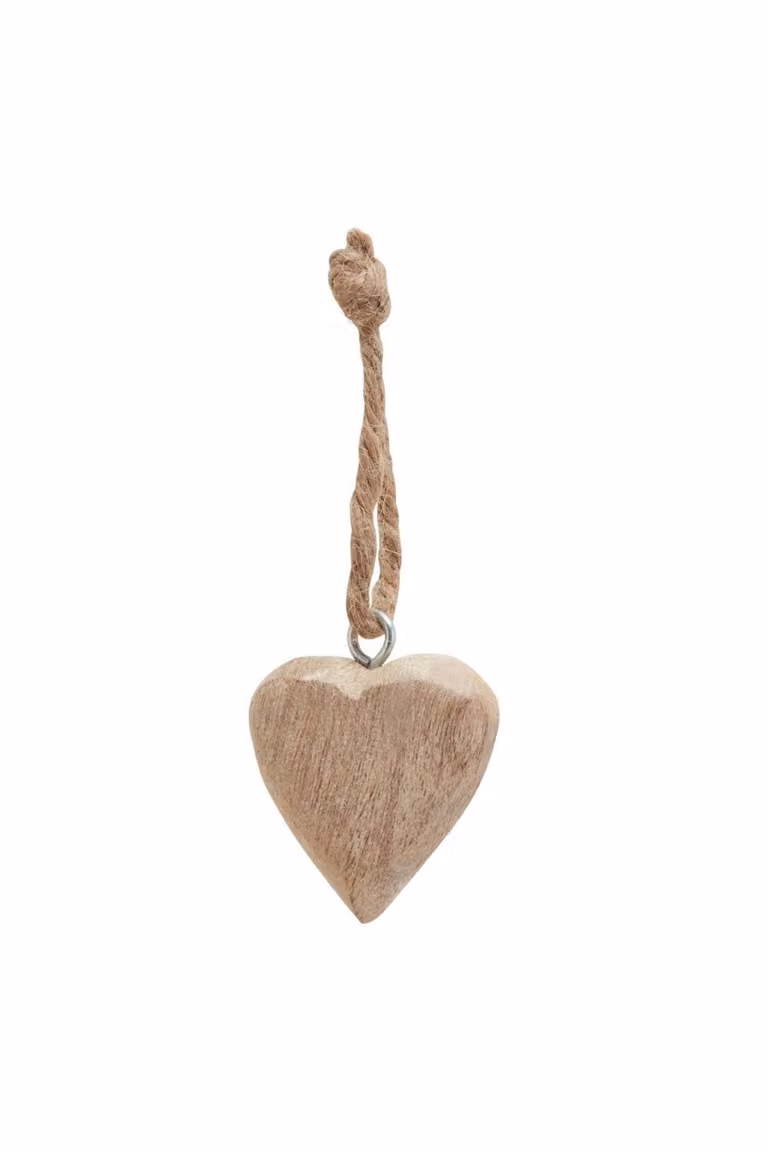 KDMD Pack of 90 Rustic Wooden Heart Hanging Decorations in Brown and Multicolour