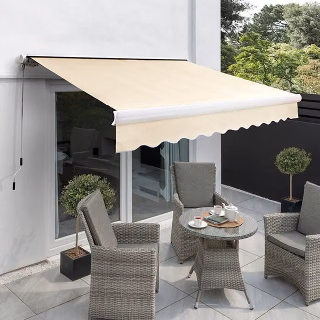Primrose Full Cassette Manual Awning in Ivory, Width: 500 cm