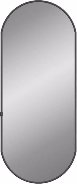 Berkfield Home Oval Wall Mirror in Black, W: 60 cm, H: 25 cm