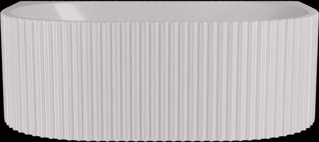 Balterley Contemporary Back To Wall Freestanding Oval Acrylic Bath with Ribbing, White, W: 170 cm, D: 78 cm