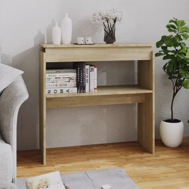 Berkfield Home Sonoma Oak Console Table in Brown, W/D/H: 80 x 30 x 80 cm
