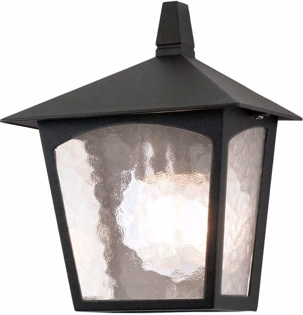 Netlighting York Black Outdoor Flush Ceiling Lantern with Transparent Glass and E27 Socket