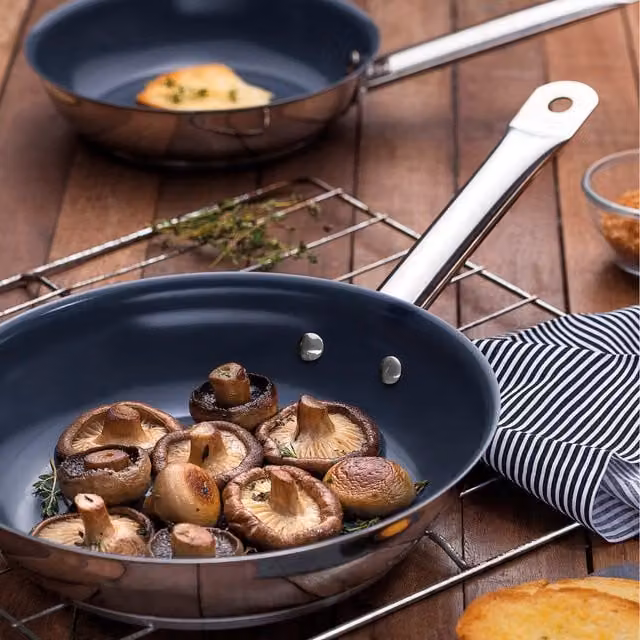 Tramontina Stainless Steel Frying Pan with Ceramic Coating, Grey, 20 cm