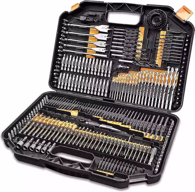 Ventryn 246-Piece HSS Drill Bit and Screwdriver Bit Set with Storage Case in Black
