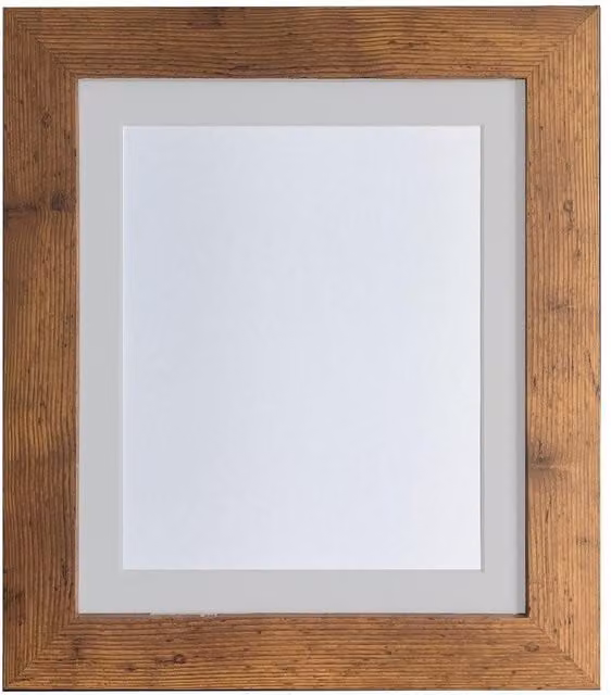 Frames & Mirrors 4U Metro Vintage Wood Frame in Walnut with Light Grey Mount for 50 x 40 cm Images